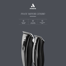Andis Professional Pivot Motor Black Clipper Combo Set 20 Pieces Andis