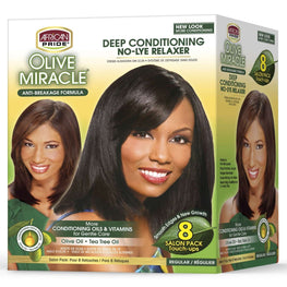 African Pride Olive Miracle No Lye 8 Touch Up Regular Kit African Pride