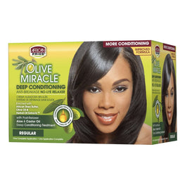 African Pride Olive Miracle No-Lye Relaxer Regular Kit African Pride