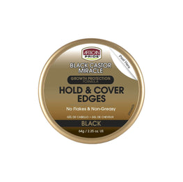 African Pride Black Castor Miracle Hold Cover Edges Black 2.25 Oz African Pride