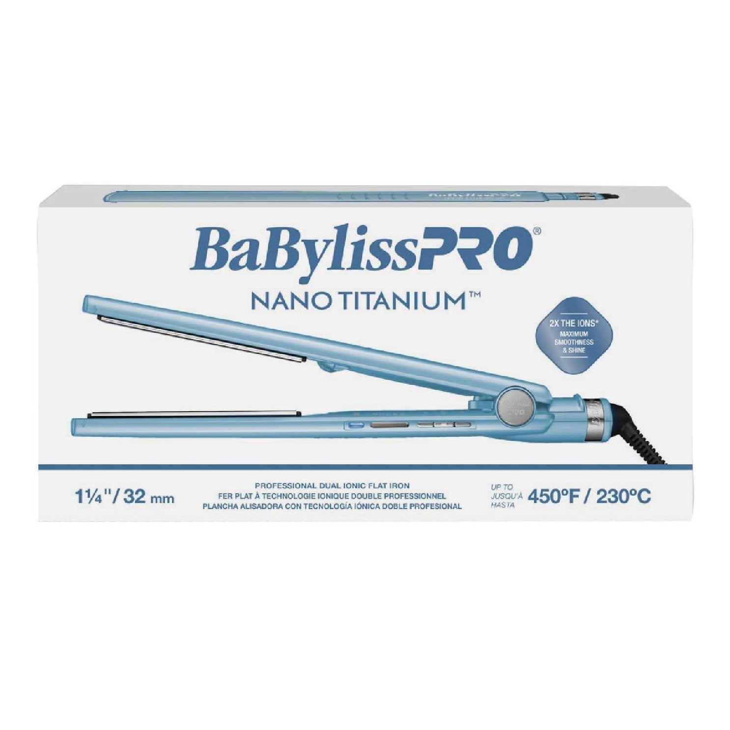 Babyliss Nano Titanium 1.25 Inch Custom Ionic Flat Iron 1.25In Babyliss Nano Titanium 1.25 Inch Custom Ionic Flat Iron 1.25In BaByliss