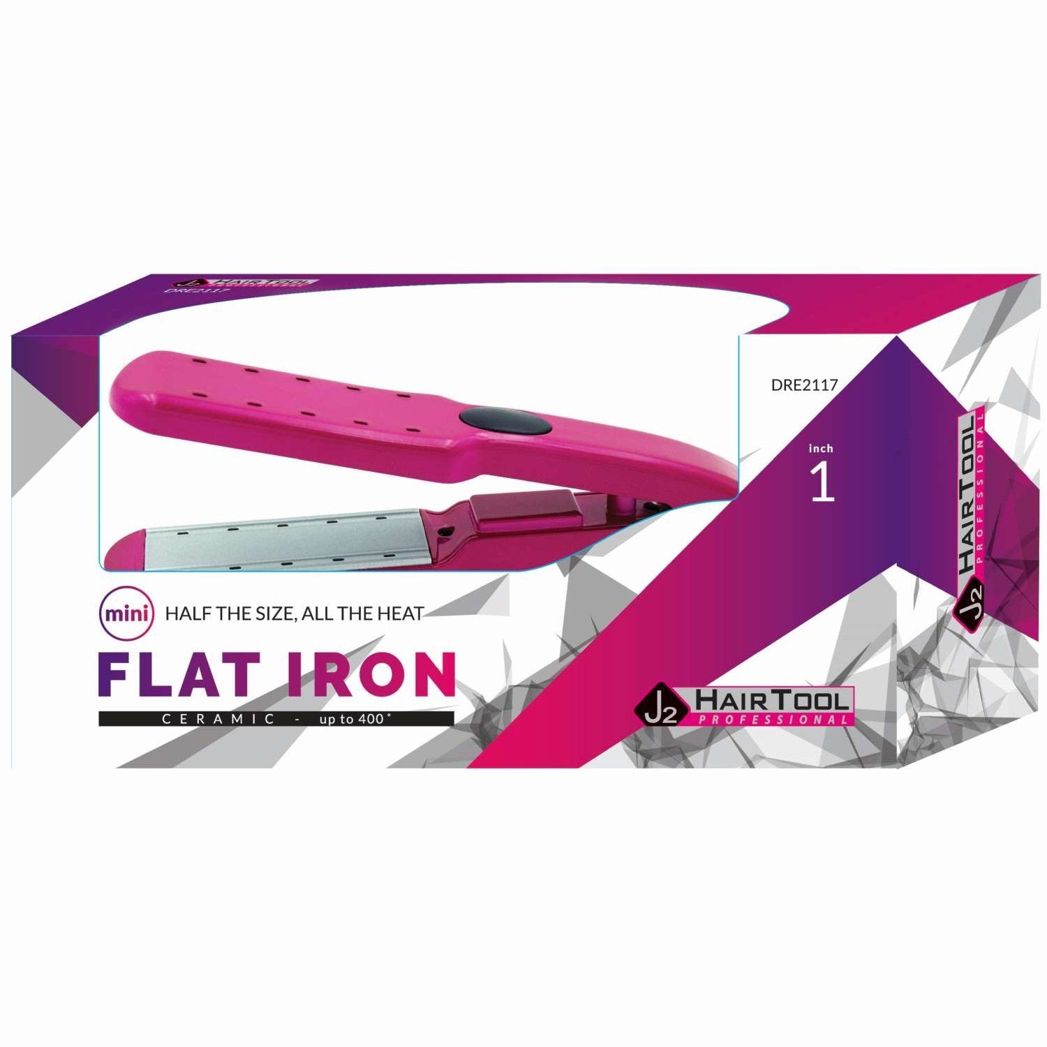 J2 Hair Tools Mini Flat Iron Hot Pink J2 Hair Tools Mini Flat Iron Hot Pink J2 Hair Tools