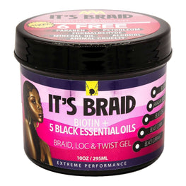 African Anti Aging Its Braid Braid Loc Twist Gel With Biotin 5 Black Essential Oils 10 Oz African Aging Agent