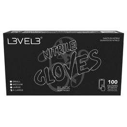 L3Vel3 Nitrile Gloves Black X-Large 100 Piece L3VEL 3