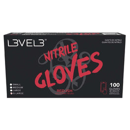 L3Vel3 Nitrile Gloves Red-Ish X-Large 100 Piece L3VEL 3
