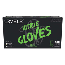 L3Vel3 Nitrile Gloves Lime Large 100 Piece L3VEL 3