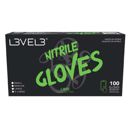 L3Vel3 Nitrile Gloves Lime X-Large 100 Piece L3VEL 3