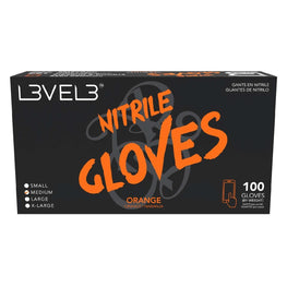 L3Vel3 Nitrile Gloves Orange Medium 100 Piece L3VEL 3