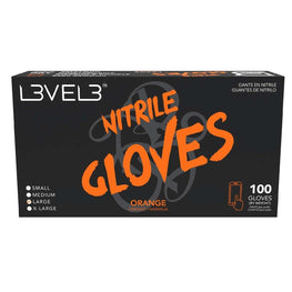 L3Vel3 Nitrile Gloves Orange Large 100 Piece L3VEL 3