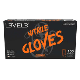 L3Vel3 Nitrile Gloves Orange X-Large 100 Piece L3VEL 3