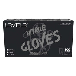 L3Vel3 Nitrile Gloves Liquid Metal Small 100 Piece L3VEL 3