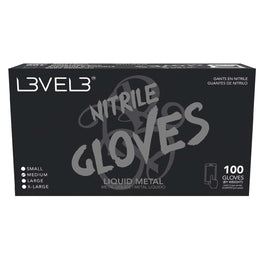 L3Vel3 Nitrile Gloves Liquid Metal Medium 100 Piece L3VEL 3