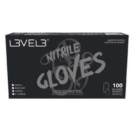 L3Vel3 Nitrile Gloves Liquid Metal Large 100 Piece L3VEL 3