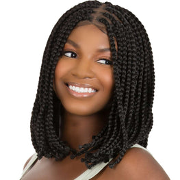 Queen B Lace Wig Qlw319 Box Braid Bob 12Inch-#1 Urban Beauty