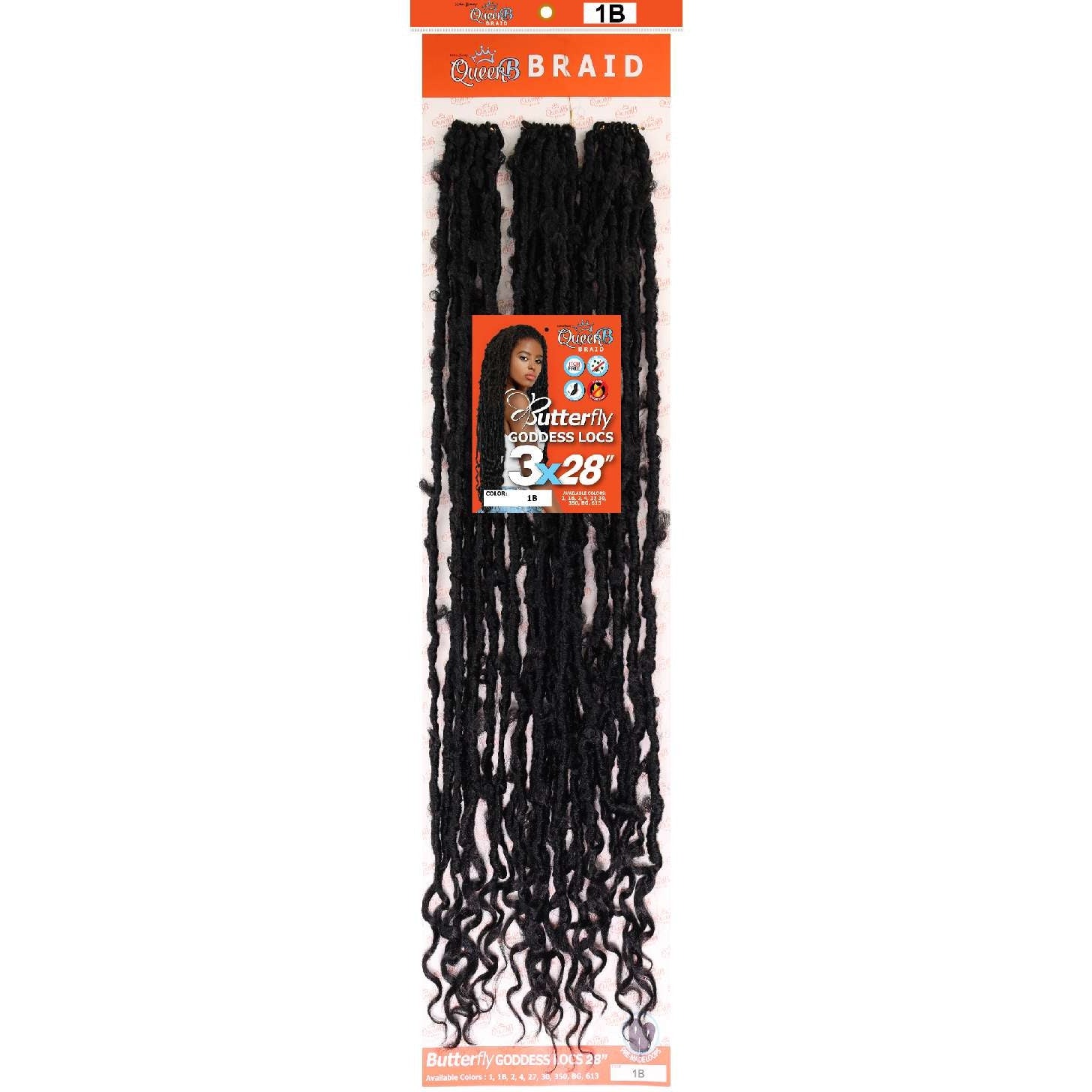 Urban Beauty Queen B Braid Synthetic Butterfly Goddess Locs 3X Value Pack 28 Inch Color 1B Urban Beauty Queen B Braid Synthetic Butterfly Goddess Locs 3X Value Pack 28 Inch Color 1B Urban Beauty