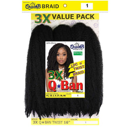 Synthetic Queen B 3X Q-Ban Twist Color #1 Urban Beauty