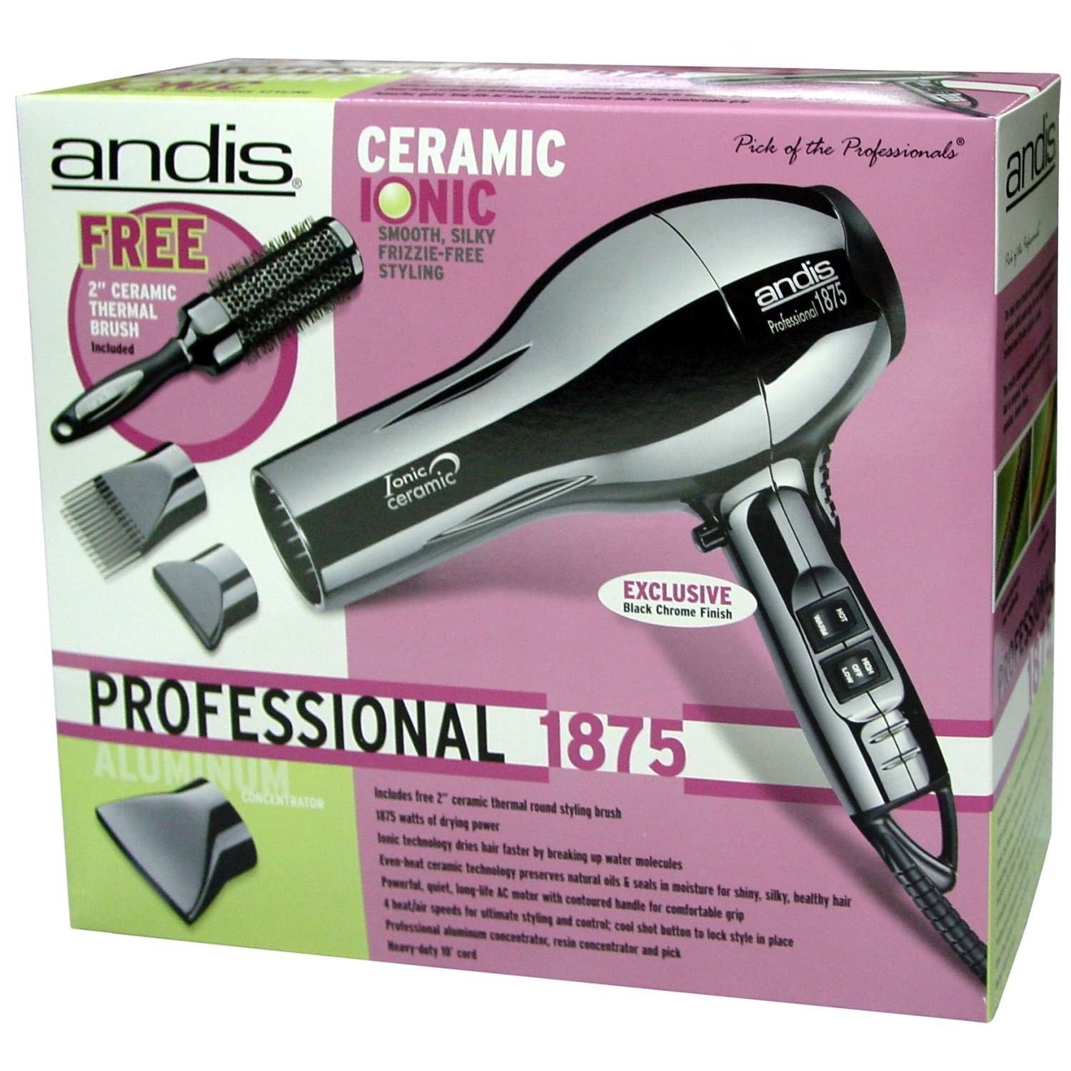 Andis Ceramicionic Black Chrome Hair Dryer Andis Ceramicionic Black Chrome Hair Dryer ANDIS
