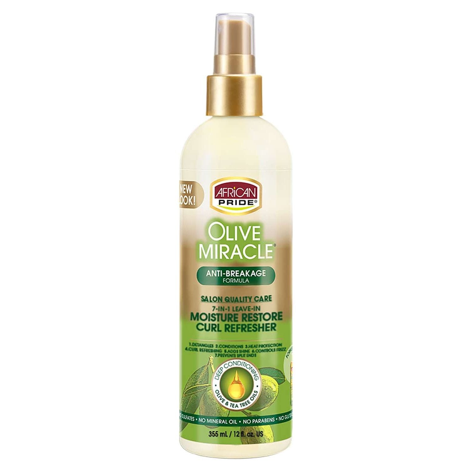 African Pride Olive Miracle 7-In-1 Leave-In Moisture Restore Curl Refresher African Pride Olive Miracle 7-In-1 Leave-In Moisture Restore Curl Refresher AFRICAN PRIDE