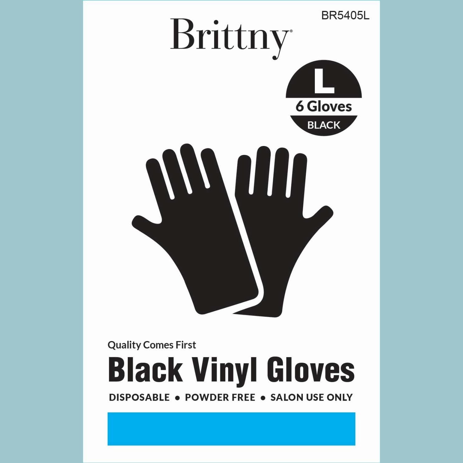 Brittny Gloves Vinyl 6Pcbox Black Brittny Gloves Vinyl 6Pcbox Black BRITTNY