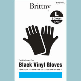 Brittny Gloves Vinyl 6Pcbox Black BRITTNY