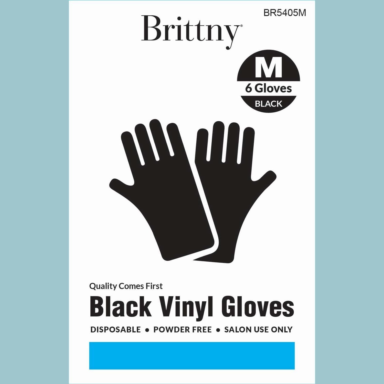 Brittny Gloves Vinyl 6Pcbox Black Brittny Gloves Vinyl 6Pcbox Black BRITTNY