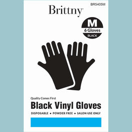 Brittny Gloves Vinyl 6Pcbox Black BRITTNY