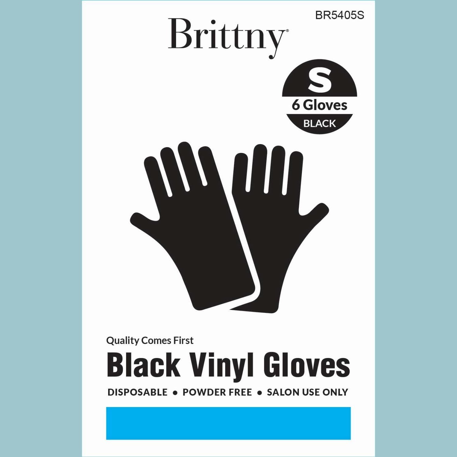 Brittny Gloves Vinyl 6Pcbox Black Brittny Gloves Vinyl 6Pcbox Black BRITTNY