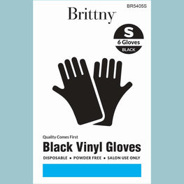 Brittny Gloves Vinyl 6Pcbox Black BRITTNY