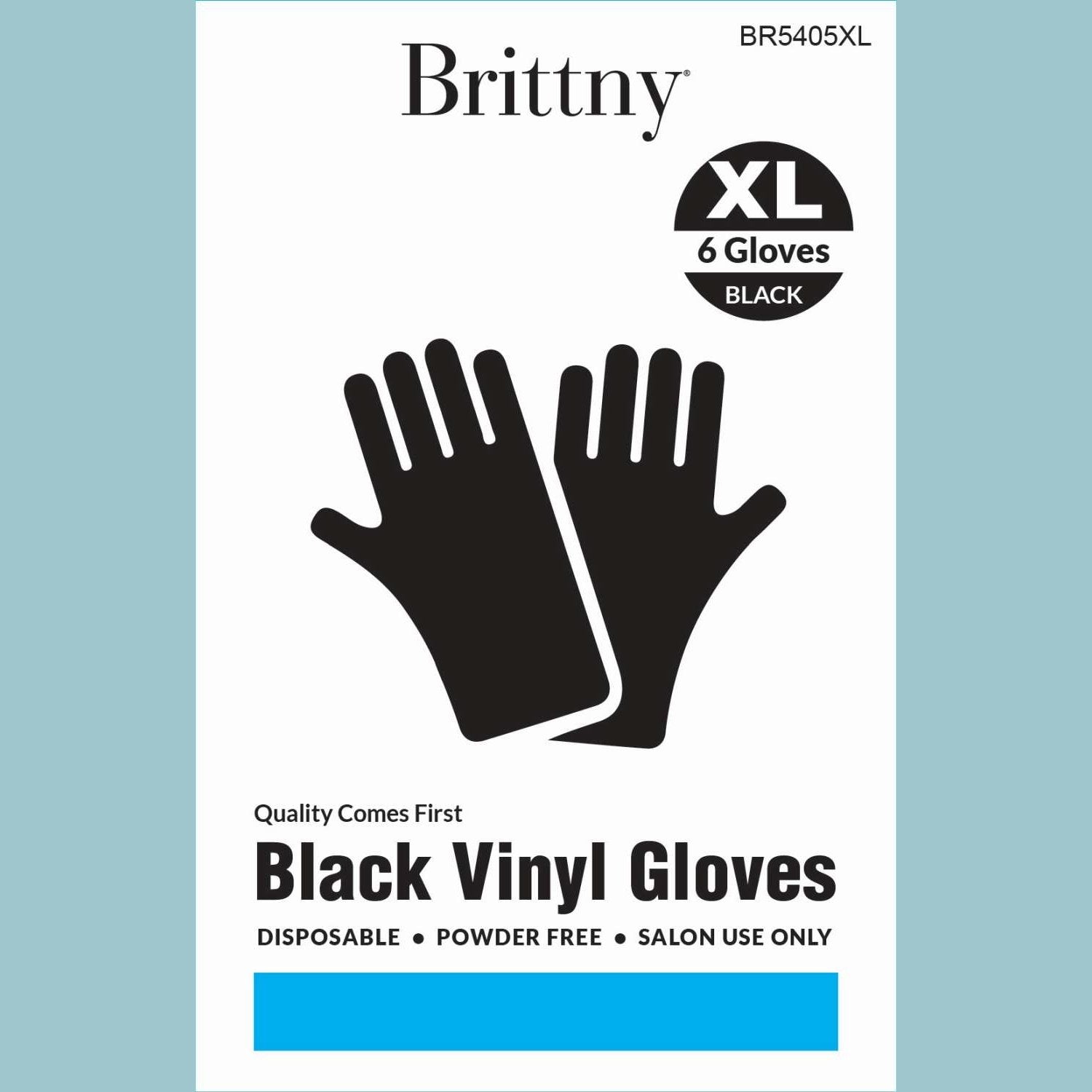 Brittny Gloves Vinyl 6Pcbox Black Brittny Gloves Vinyl 6Pcbox Black BRITTNY