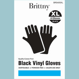 Brittny Gloves Vinyl 6Pcbox Black BRITTNY