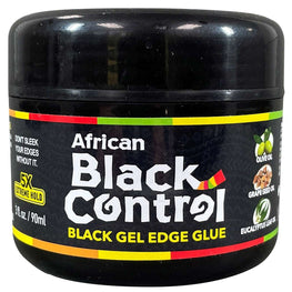 African Black Control Black Gel Edge Glue Hairobics