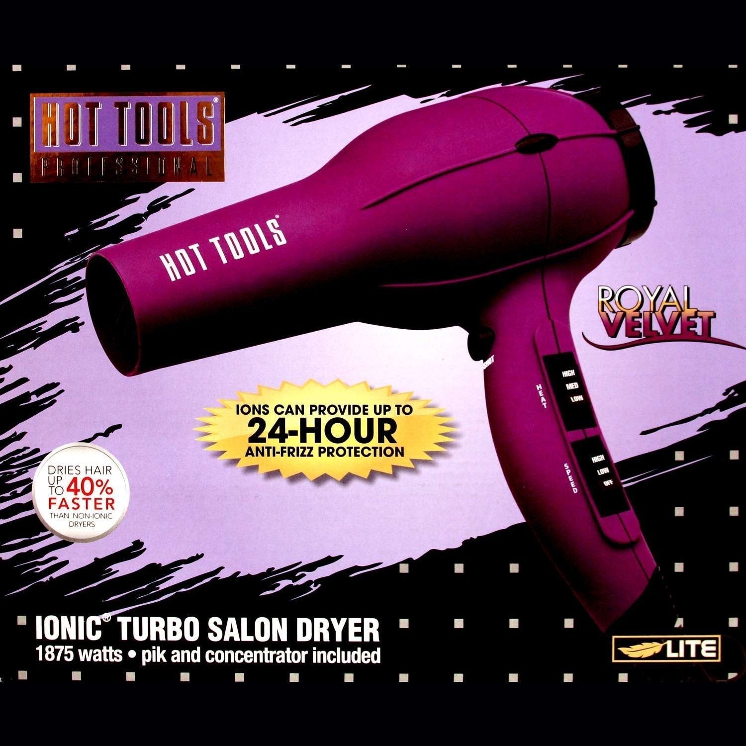 Hot Tools Ionic Anti-Static Professional Dryer Purple Hot Tools Ionic Anti-Static Professional Dryer Purple HOT TOOLS