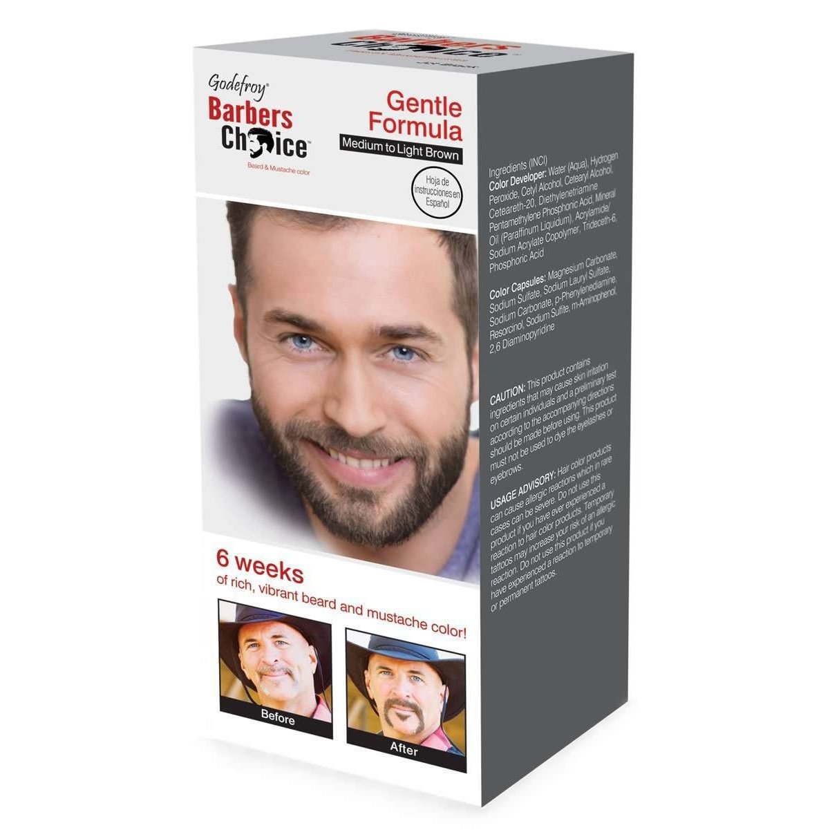 Barbers Choice Beard  Mustache Color 3-Application Kit  Medium Brown Barbers Choice Beard  Mustache Color 3-Application Kit  Medium Brown Godefroy