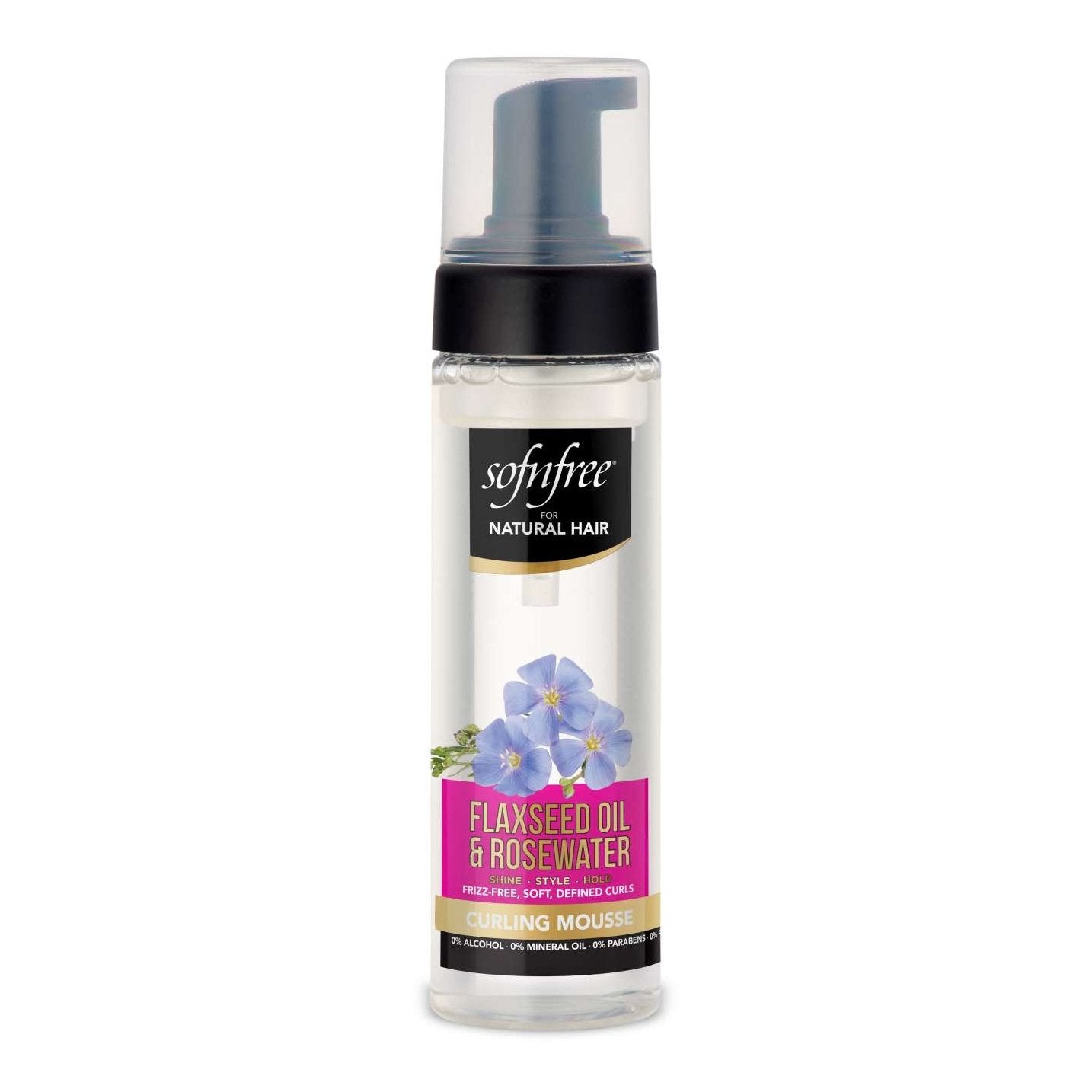 Sofnfree For Natural Hair Flaxseed Oil And Rosewater Curling Mousse Sofnfree For Natural Hair Flaxseed Oil And Rosewater Curling Mousse Sofnfree