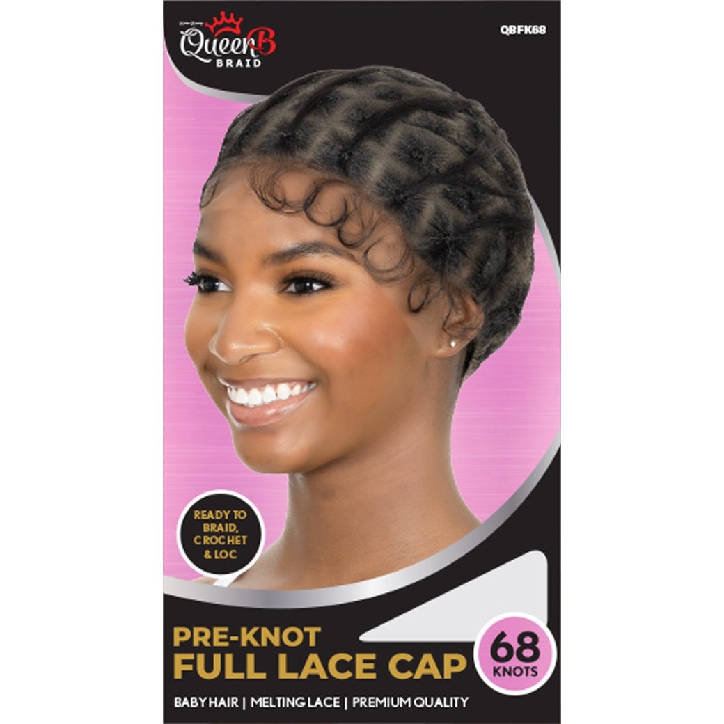 Queen B Pre-Knot Full Lace Cap - 68 Knots Queen B Pre-Knot Full Lace Cap - 68 Knots Queen B
