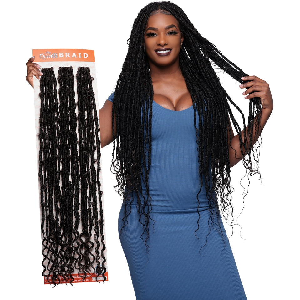 Urban Beauty Queen B Braid Synthetic Butterfly Goddess Locs 3X Value Pack 28 Inch Color 1B Urban Beauty Queen B Braid Synthetic Butterfly Goddess Locs 3X Value Pack 28 Inch Color 1B Urban Beauty