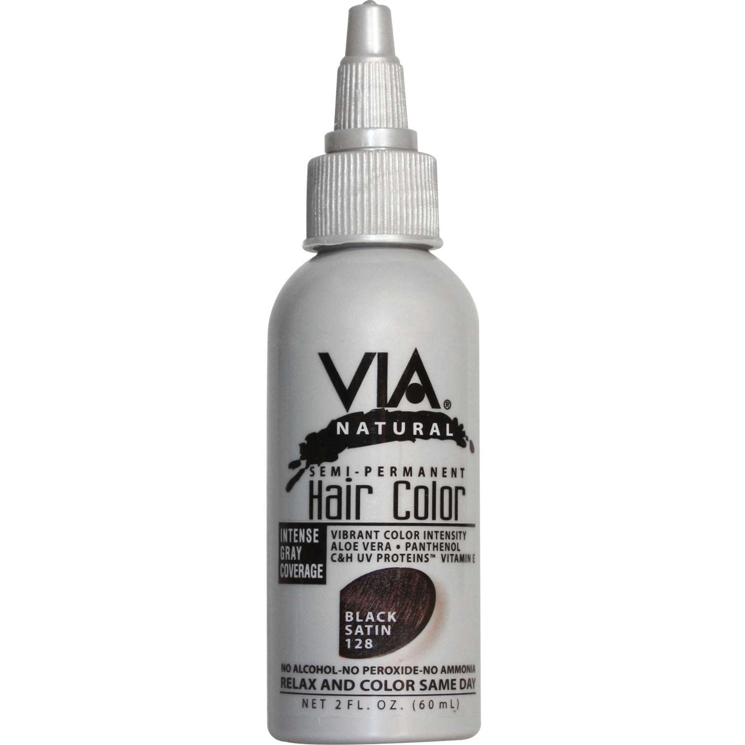 Via Natural Hair Color 128 Black Satin Via Natural Hair Color 128 Black Satin Via Natural