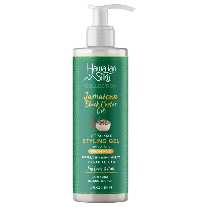 Hawaiian Silky Jamaican Black Castor Oil Ultra Max Styling Gel Strong Hold 12 Oz Hawaiian Silky