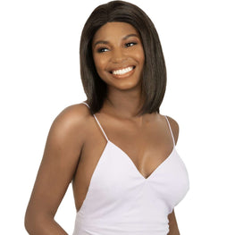 Bare Beauty - Human Hair Wig With 13 Inch X 4 Inch Free Part Hand-Tied Lace Front Wig  Straight - #Natural Color Urban Beauty