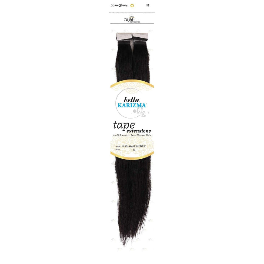 Human Hair Bella Karizma Tape Hair Extension 22 Inch 1B Urban Beauty