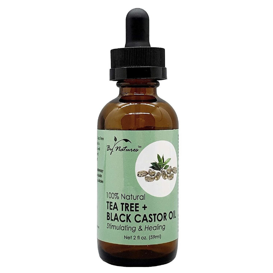 By Natures 100% Natural Tea Tree  Black Castor Oil 2.0 Fl Oz BY NATURES