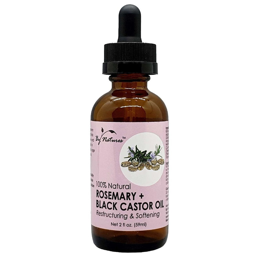 By Natures 100% Natural Rosemary  Black Castor Oil 2 Oz BY NATURES