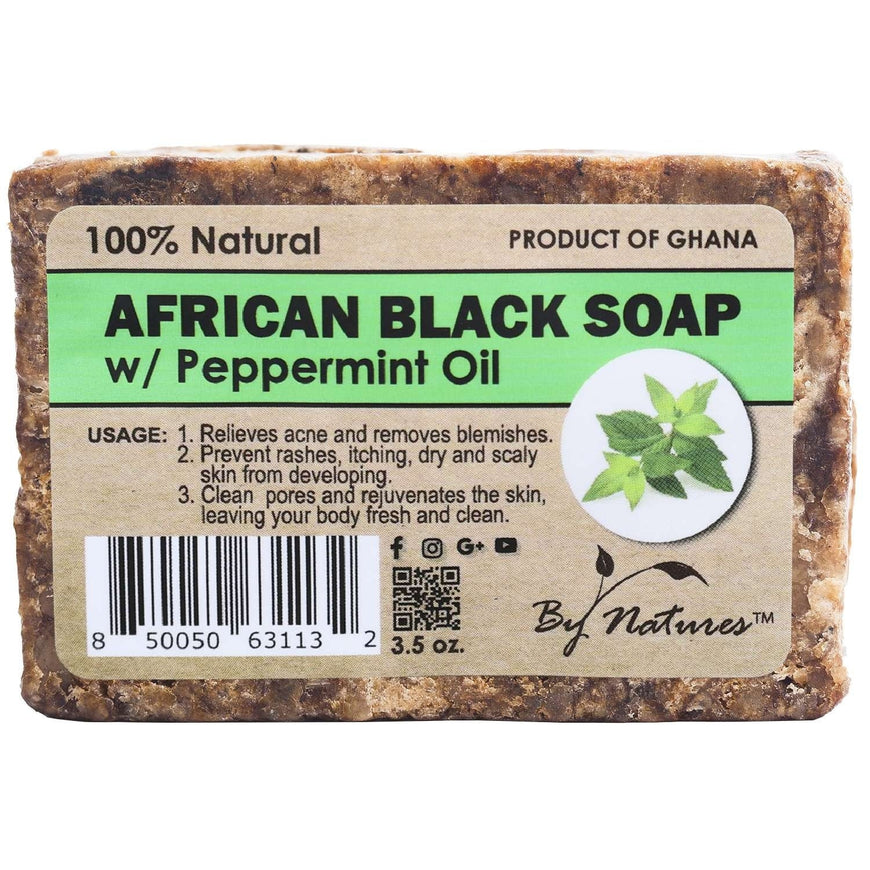 By Natures African Black Soap - Peppermint By Natures