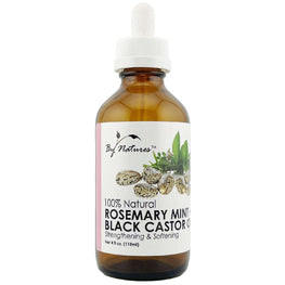 By Natures 100% Natural Rosemary Mint  Black Castor Oil 4.0 Fl Oz BY NATURES