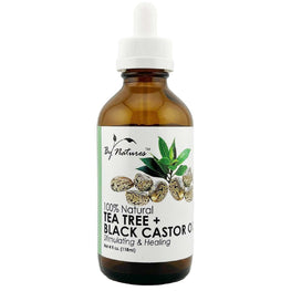 By Natures 100% Natural Tea Tree  Black Castor Oil 4.0 Fl Oz BY NATURES