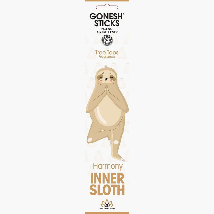 Gonesh Sticks Inner Sloth Incense Tree Tops 20 Piece Gonesh
