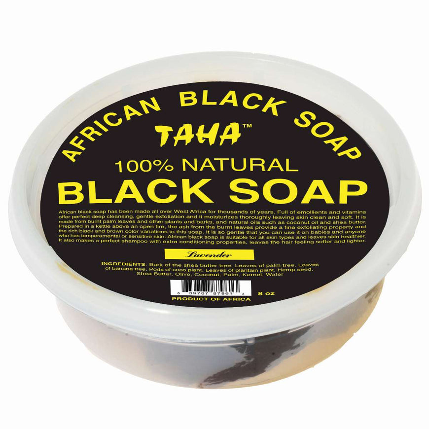 Taha Black Soap Lavender Tub 8 Oz Taha