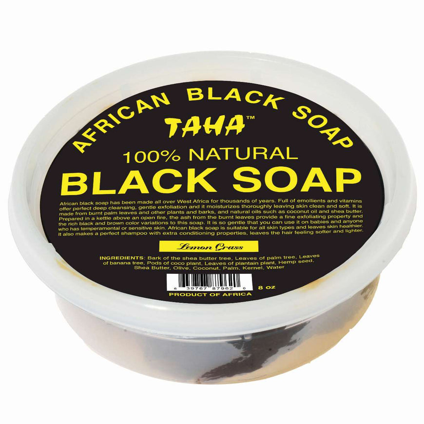 Taha Black Soap Lemon Grass Tub 8 Oz Taha