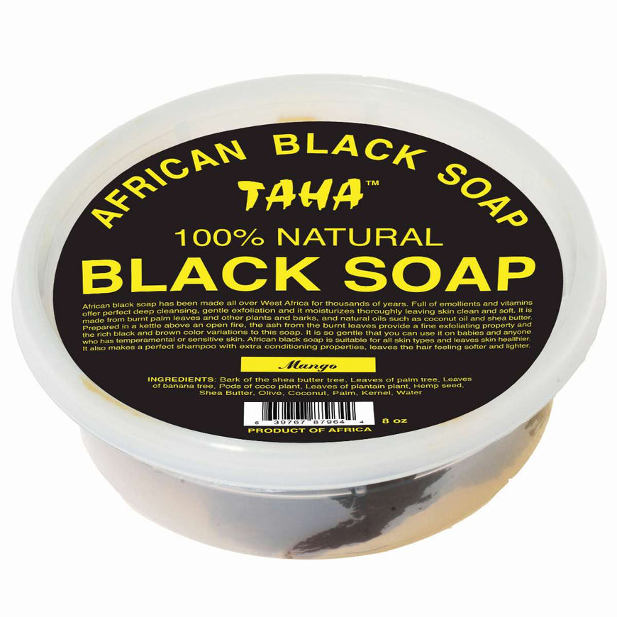 Taha Black Soap Mango Tub 8 Oz Taha