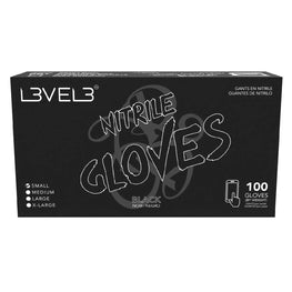 L3Vel3 Nitrile Gloves Black Small 100 Piece L3VEL 3